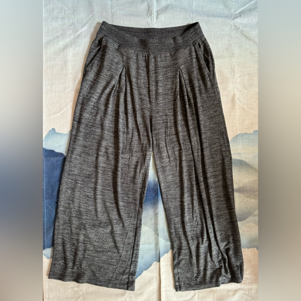 Daily Ritual Grey Wide Leg Cotton Pants, Size 1 (fits 14-16)